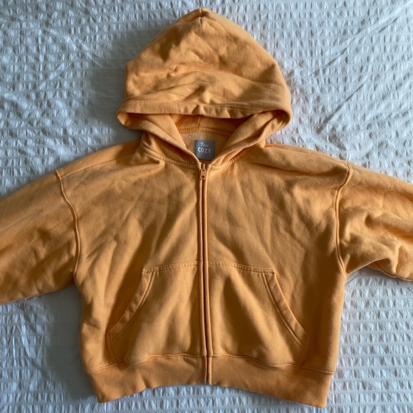 TNA COZY FLEECE BOYFRIEND BOXY ZIP-UP HOODIE - APRICOT CHIFFON - Picture 3 of 4